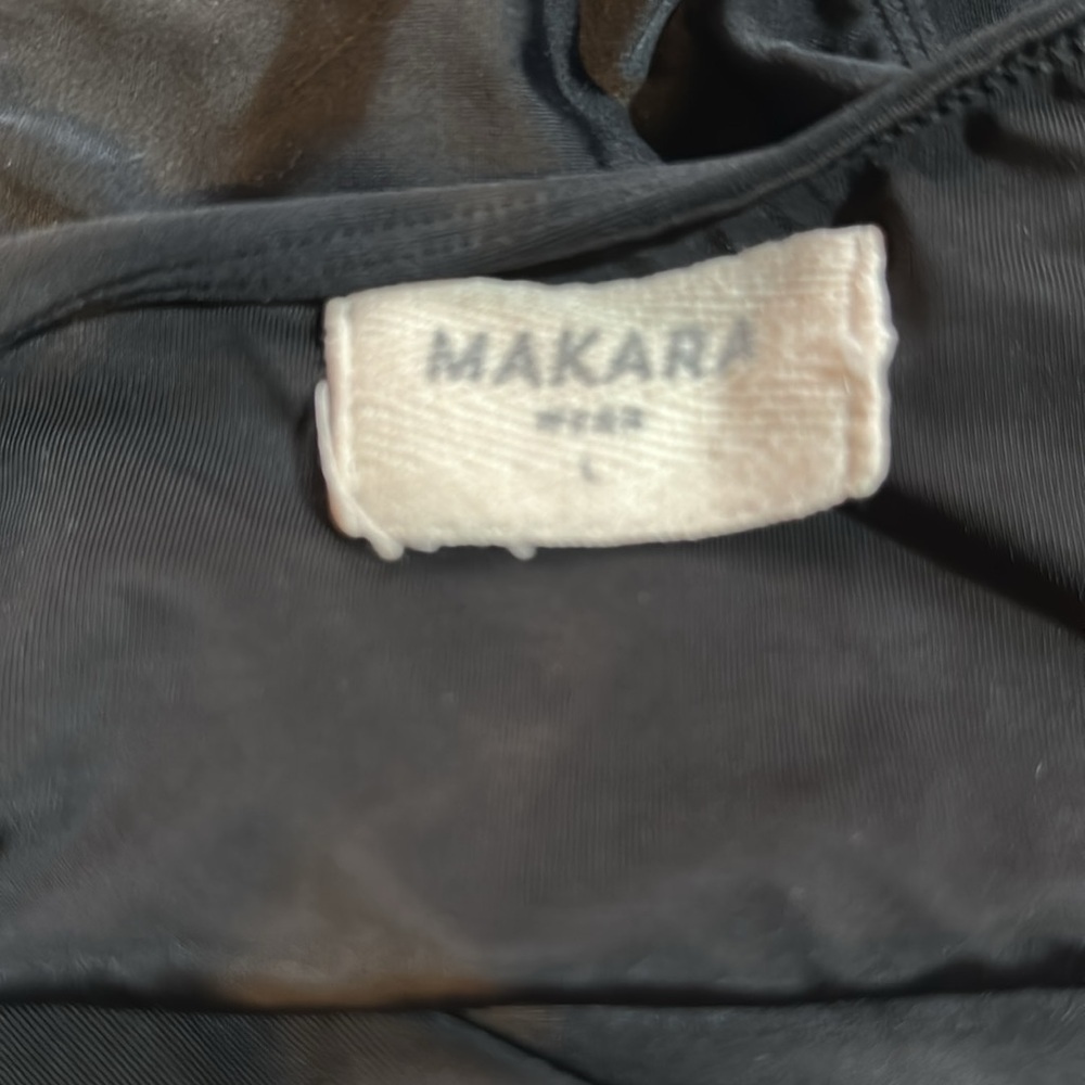 Makara Wear Ex-Libris One Piece Swimsuit Black Open-Back Size Large Women's - Picture 10 of 11